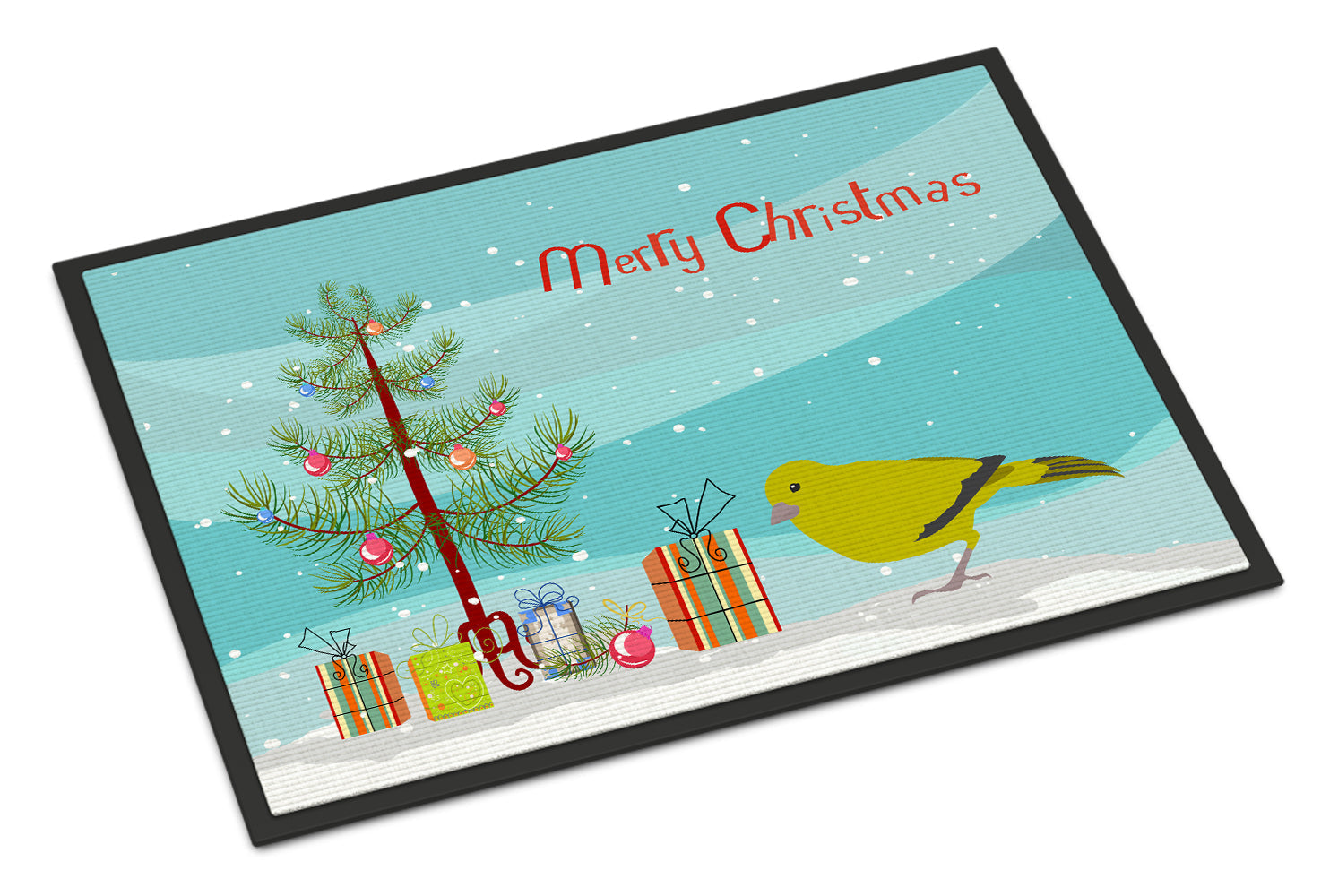 London Canary Merry Christmas Doormat Indoor Outdoor 18H X 27W Front Door Mat Rugs for Entryway, Non Slip Washable