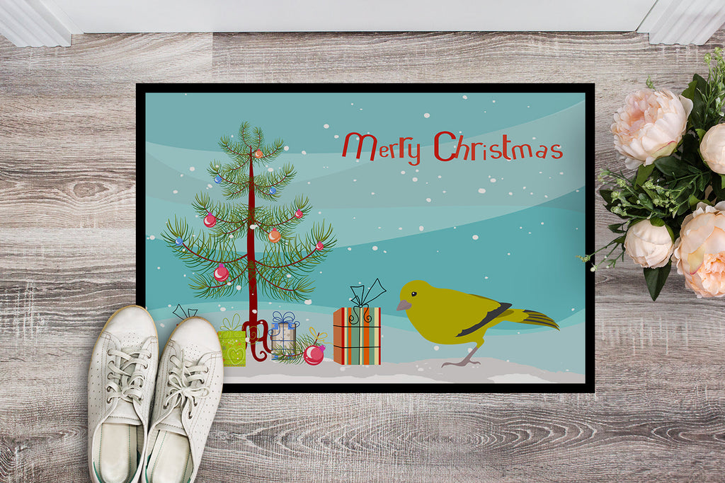 London Canary Merry Christmas Doormat Indoor Outdoor 18H X 27W Front Door Mat Rugs for Entryway, Non Slip Washable