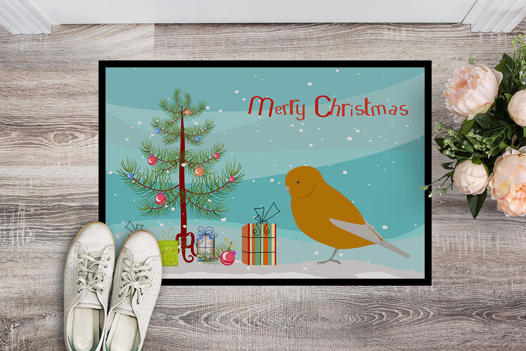 Norwich Canary Merry Christmas Doormat Indoor Outdoor 18H X 27W Front Door Mat Rugs for Entryway, Non Slip Washable