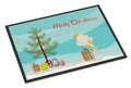 Parisian Trumpeter Canary Merry Christmas Doormat Indoor Outdoor 18H X 27W Front Door Mat Rugs for Entryway, Non Slip Washable