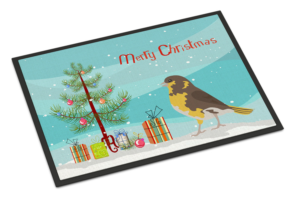 Spanish Canary Merry Christmas Doormat Indoor Outdoor 18H X 27W Front Door Mat Rugs for Entryway, Non Slip Washable