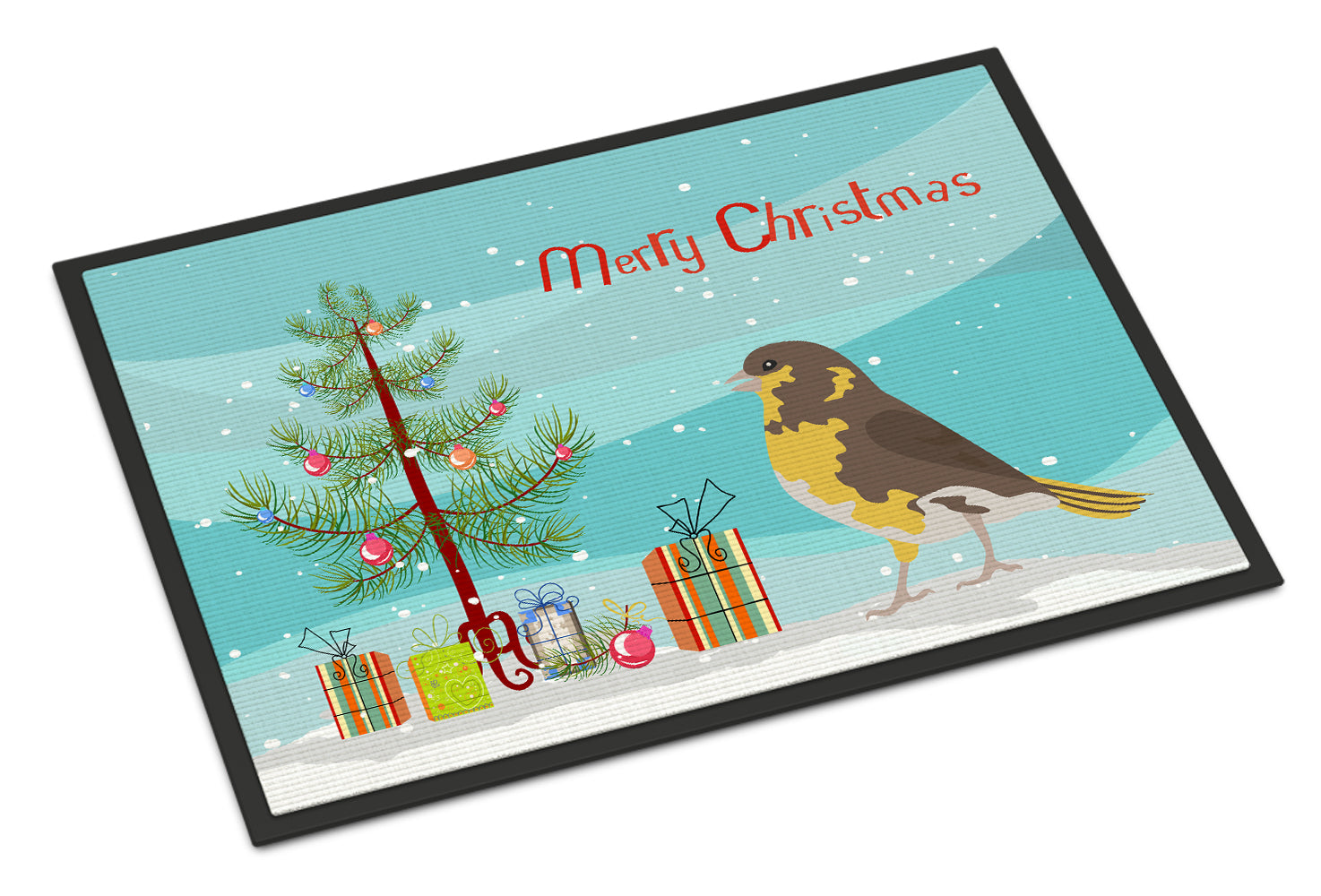 Spanish Canary Merry Christmas Doormat Indoor Outdoor 18H X 27W Front Door Mat Rugs for Entryway, Non Slip Washable