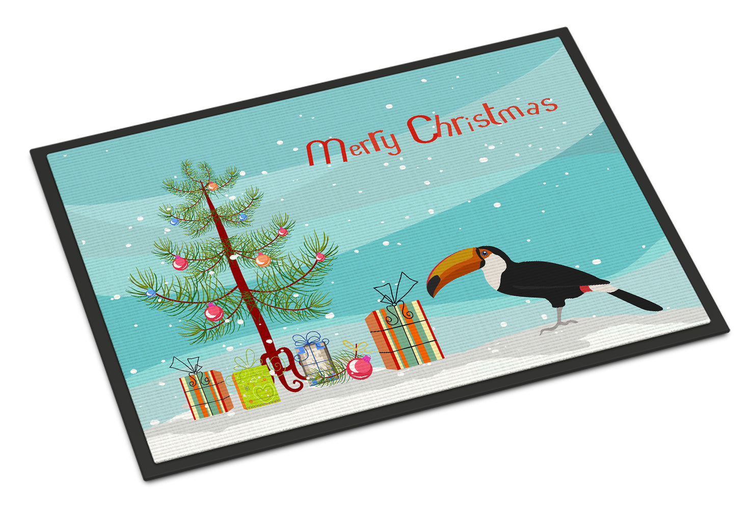 Toucan Merry Christmas Doormat Indoor Outdoor 24H X 36W Front Door Mat Rugs for Entryway, Non Slip Washable Low Pile,