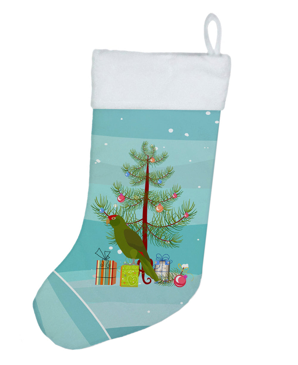 Amazon Parrot Merry Christmas Holiday Stocking Double-Sided Print, Polyester Suede,11x18, Made in USA