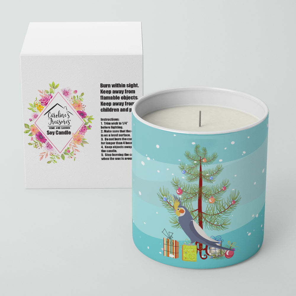 Cockatiel Merry Christmas Decorative Soy Candle Nature Soy Wax Essential Oil Home Decor Ideal for Bedroom Kitchen Bath Office Gift, 10 oz