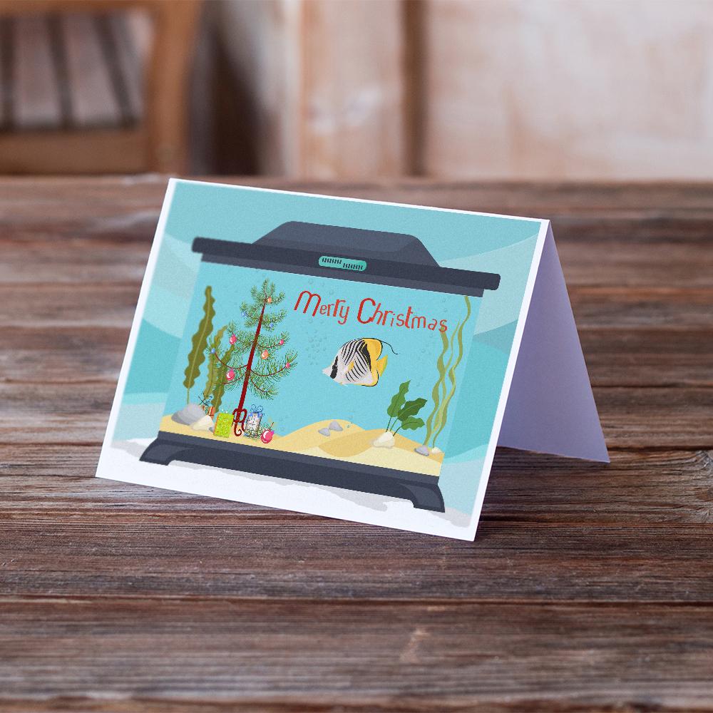 Butterfly Fish Merry Christmas Greeting Cards Pack of 8 Blank Cards with Envelopes Whimsical A7 Size 5x7