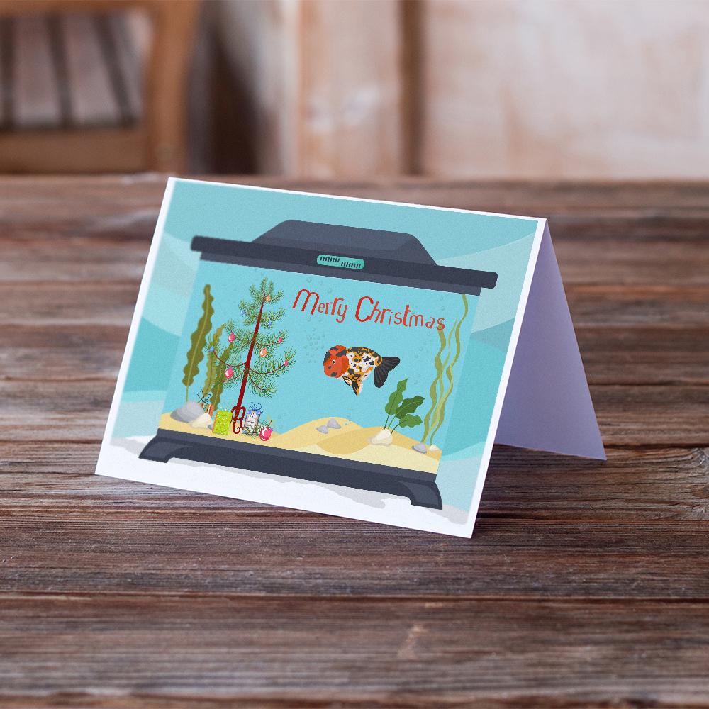 Ranchu Goldfish Merry Christmas Greeting Cards Pack of 8 Blank Cards with Envelopes Whimsical A7 Size 5x7