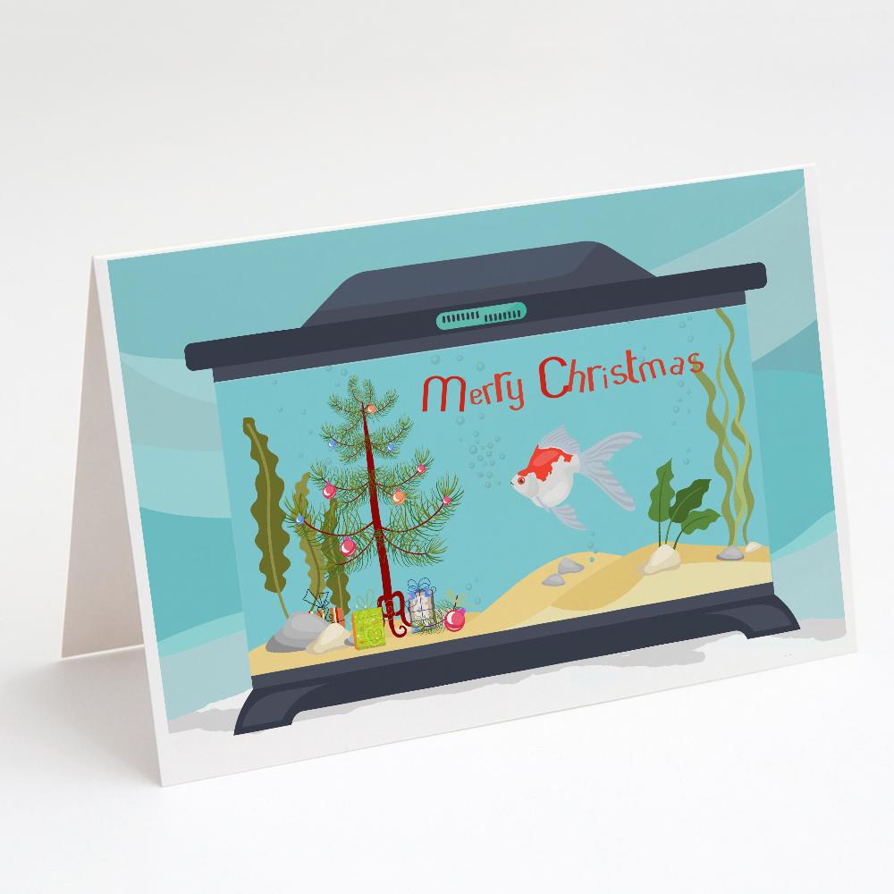 Tamasaba Goldfish Merry Christmas Greeting Cards Pack of 8 Blank Cards with Envelopes Whimsical A7 Size 5x7