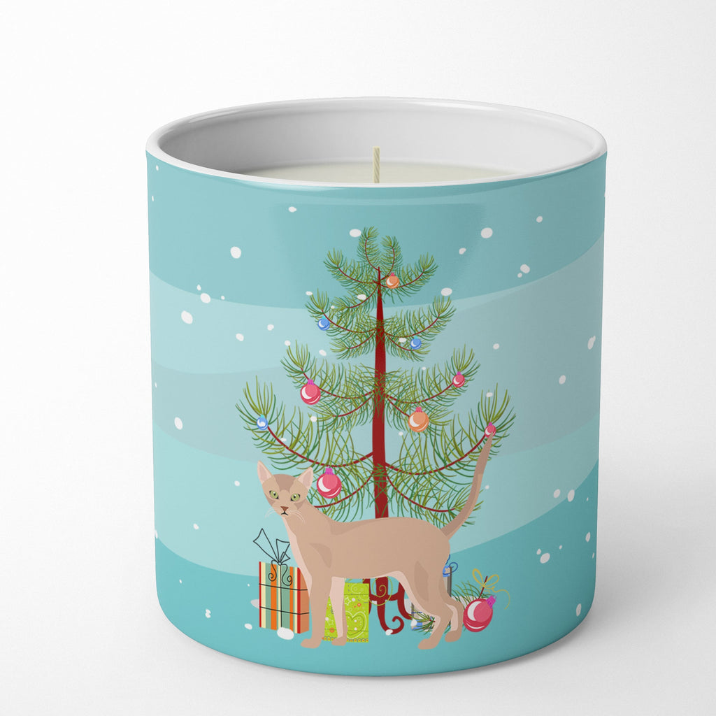 Fawn Abyssinian Cat Christmas Decorative Soy Candle Nature Soy Wax Essential Oil Home Decor Ideal for Bedroom Kitchen Bath Office Gift, 10 oz