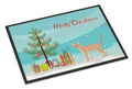 Fawn Abyssinian Cat Christmas Doormat Indoor Outdoor 24H X 36W Front Door Mat Rugs for Entryway, Non Slip Washable Low Pile,