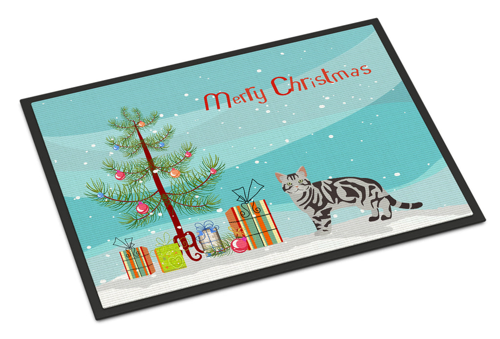 American Shorthair Cat Christmas Doormat Indoor Outdoor 18H X 27W Front Door Mat Rugs for Entryway, Non Slip Washable