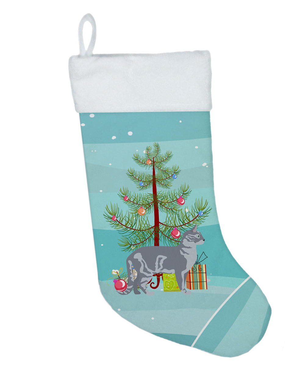 Australian Mist Cat Christmas Holiday Stocking Double-Sided Print, Polyester Suede,11x18, Made in USA