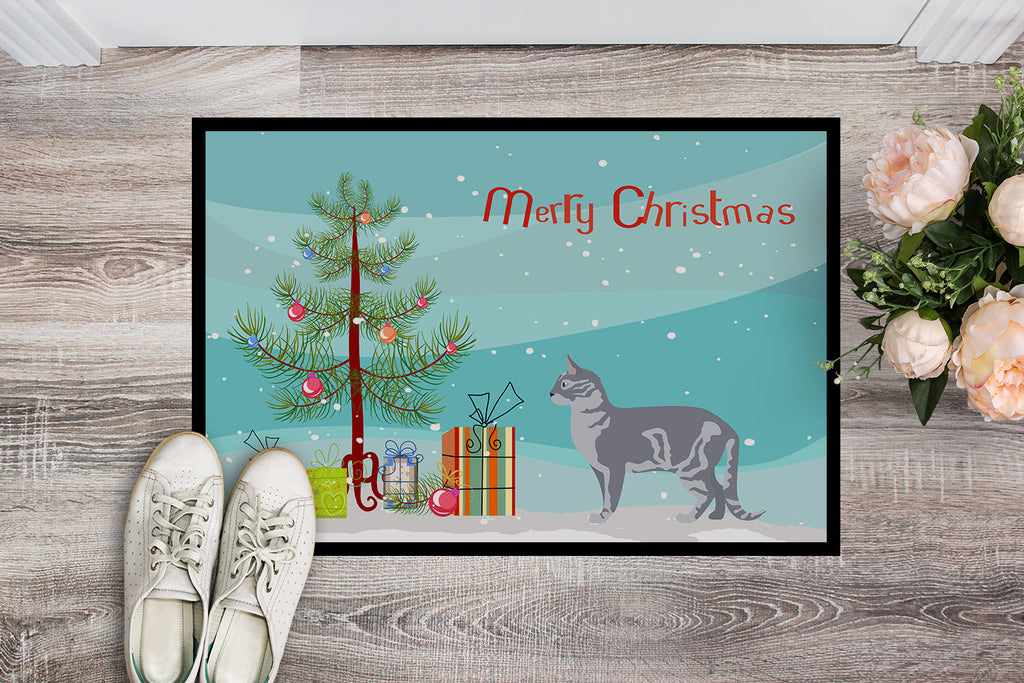 Australian Mist Cat Christmas Doormat Indoor Outdoor 24H X 36W Front Door Mat Rugs for Entryway, Non Slip Washable Low Pile,