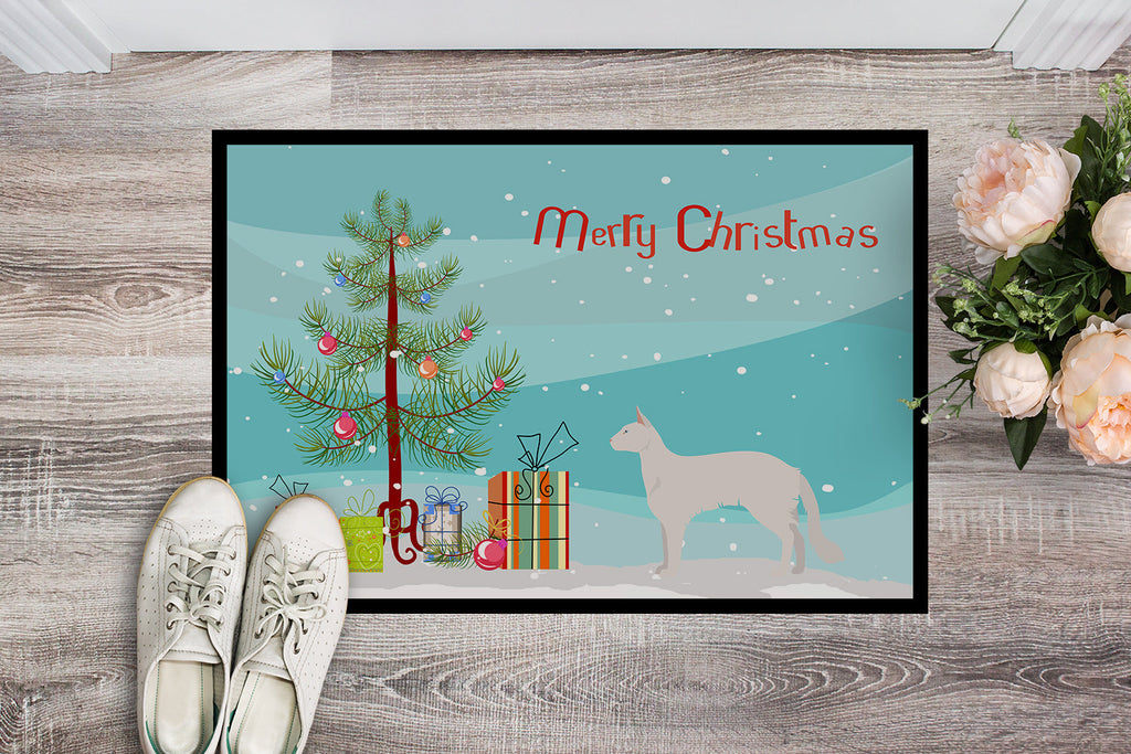 Balinese Cat Christmas Doormat Indoor Outdoor 18H X 27W Front Door Mat Rugs for Entryway, Non Slip Washable