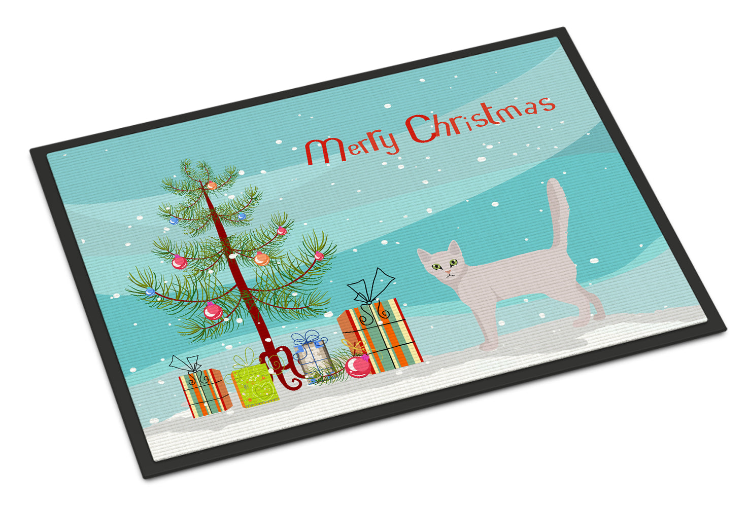 Burmilla Cat Christmas Doormat Indoor Outdoor 24H X 36W Front Door Mat Rugs for Entryway, Non Slip Washable Low Pile,