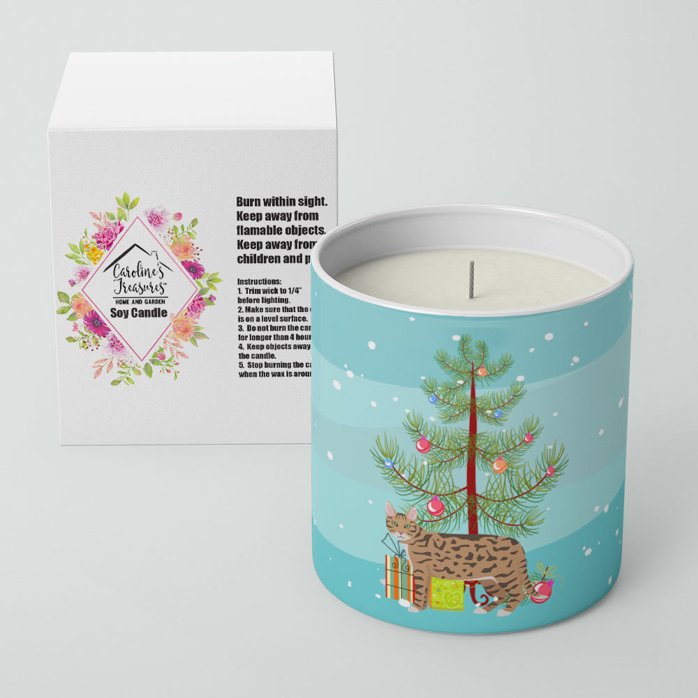 California Spangled Cat Christmas Decorative Soy Candle Nature Soy Wax Essential Oil Home Decor Ideal for Bedroom Kitchen Bath Office Gift, 10 oz