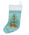 Cheetoh Cat Christmas Holiday Stocking Double-Sided Print, Polyester Suede,11x18, Made in USA