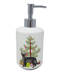 Devon Rex Cat Christmas Ceramic Soap Dispenser , Empty Refillable Hand Soap Pump Bottle for Bathroom Kitchen