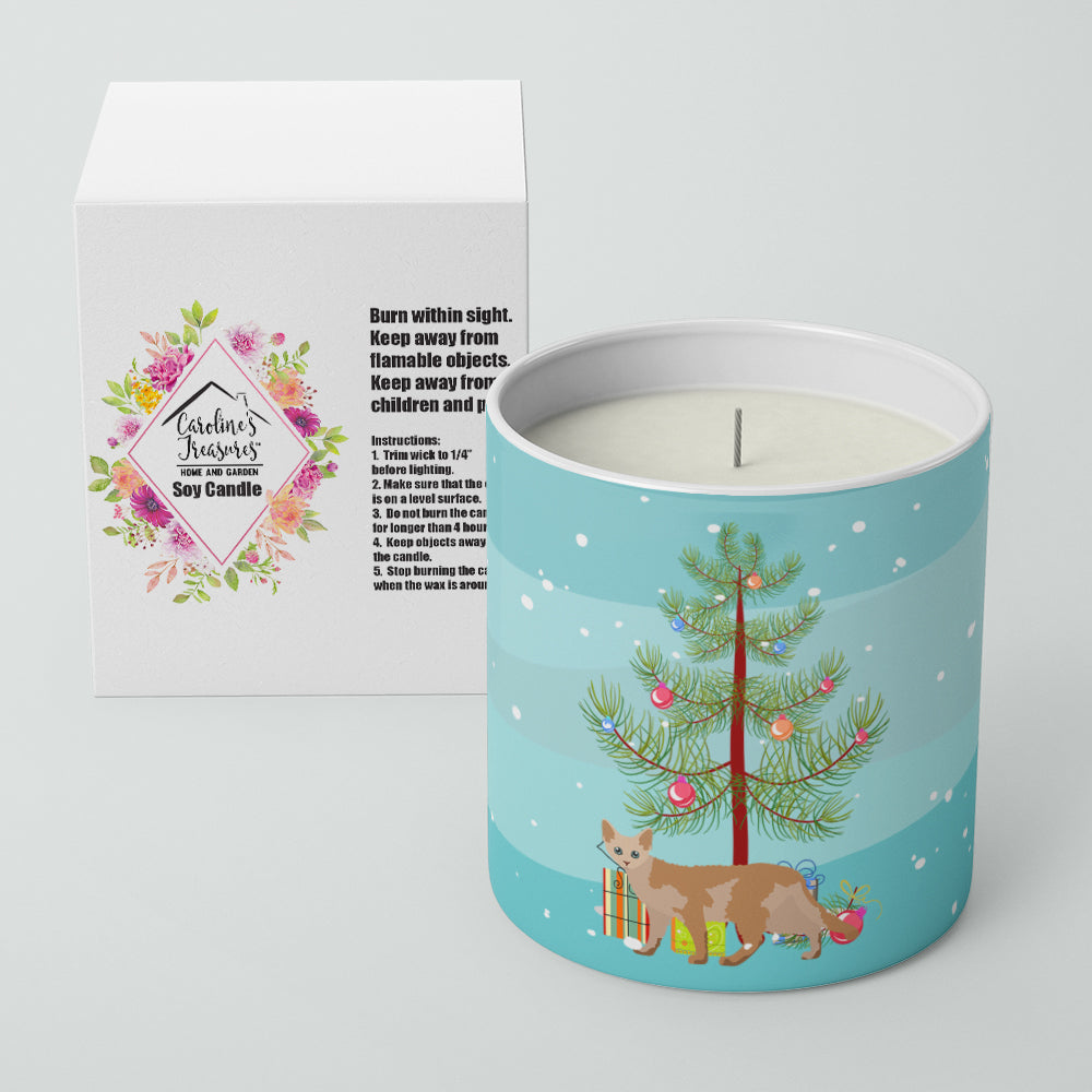 Devon Rex Cat Christmas Decorative Soy Candle Nature Soy Wax Essential Oil Home Decor Ideal for Bedroom Kitchen Bath Office Gift, 10 oz