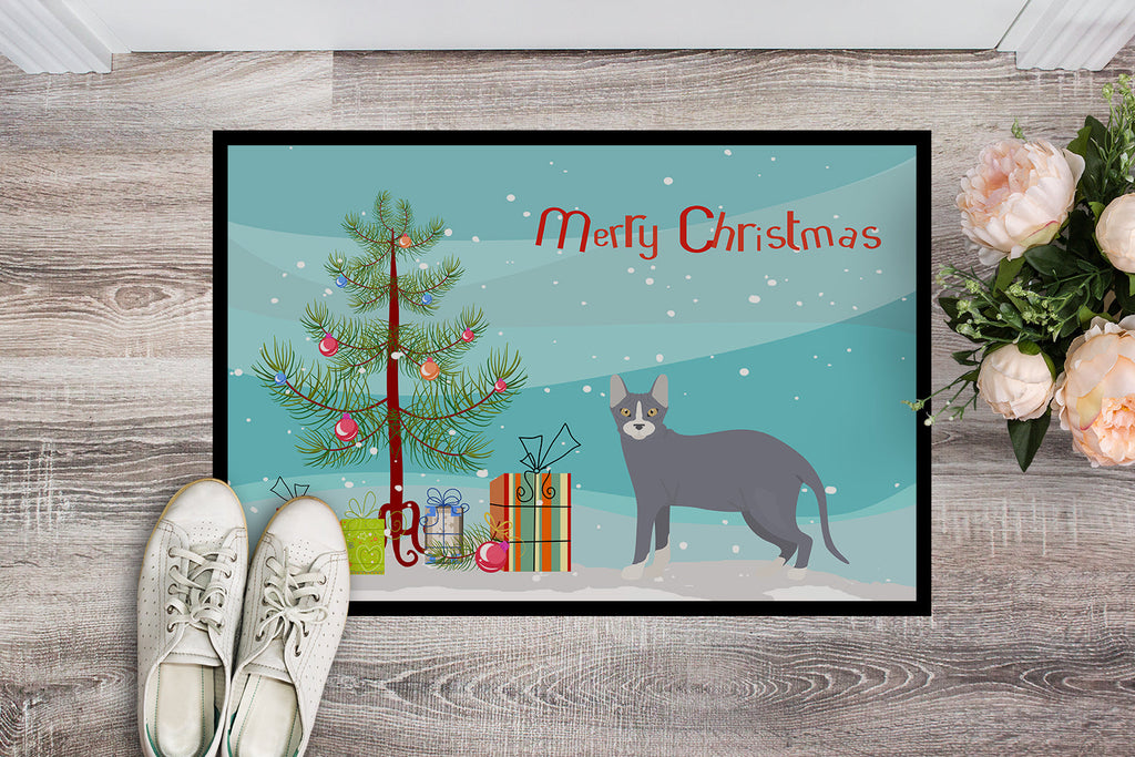 Don Sphynx Cat Christmas Doormat Indoor Outdoor 24H X 36W Front Door Mat Rugs for Entryway, Non Slip Washable Low Pile,