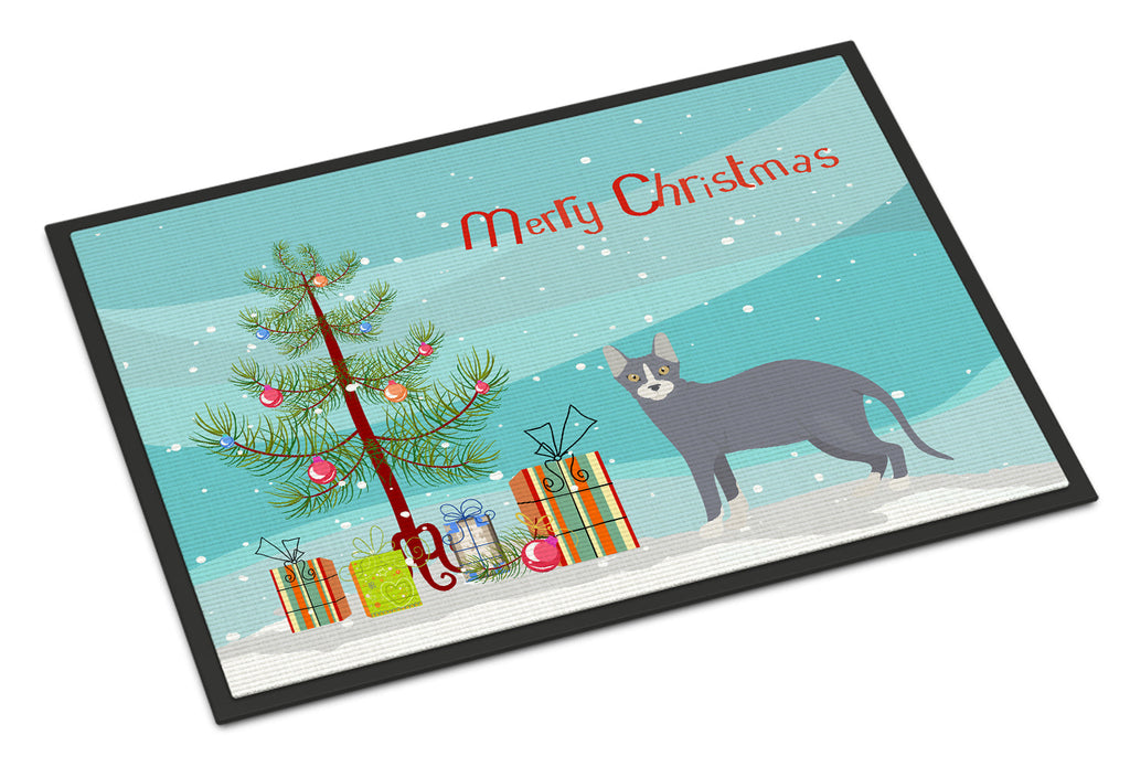 Don Sphynx Cat Christmas Doormat Indoor Outdoor 18H X 27W Front Door Mat Rugs for Entryway, Non Slip Washable