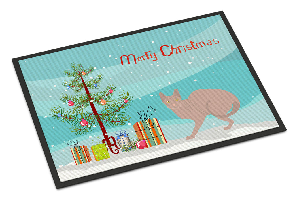 Don Sphynx Cat Christmas Doormat Indoor Outdoor 24H X 36W Front Door Mat Rugs for Entryway, Non Slip Washable Low Pile,