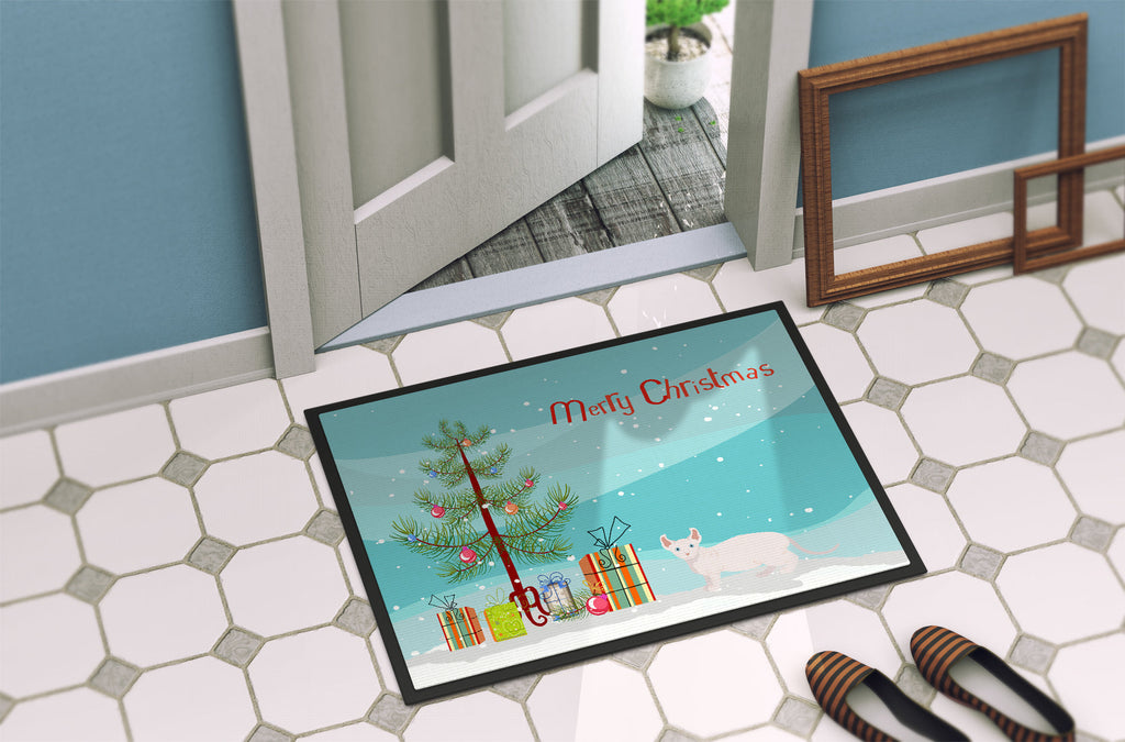 Dwelf Cat Christmas Doormat Indoor Outdoor 24H X 36W Front Door Mat Rugs for Entryway, Non Slip Washable Low Pile,
