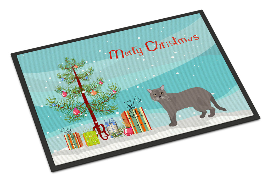 European Burmese Cat Christmas Doormat Indoor Outdoor 24H X 36W Front Door Mat Rugs for Entryway, Non Slip Washable Low Pile,