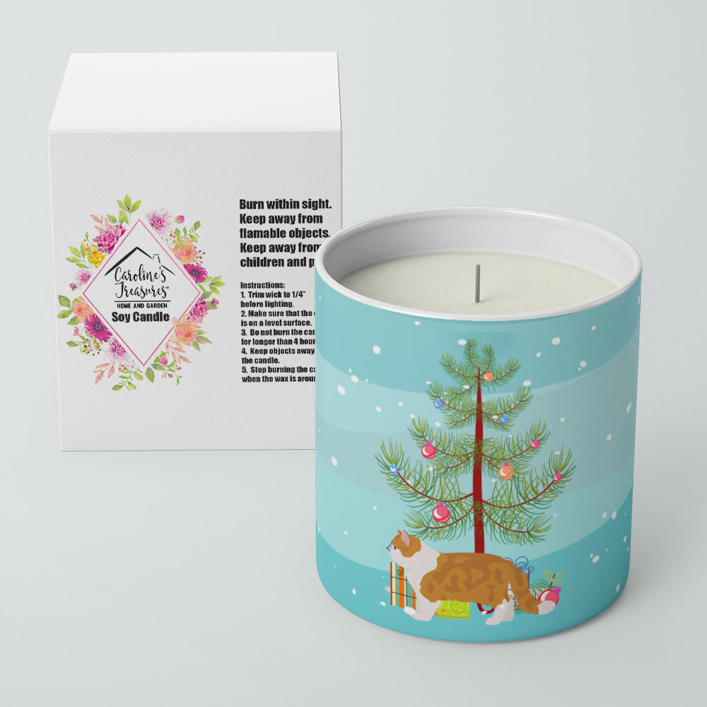 Exotic Shorthair Cat Christmas Decorative Soy Candle Nature Soy Wax Essential Oil Home Decor Ideal for Bedroom Kitchen Bath Office Gift, 10 oz