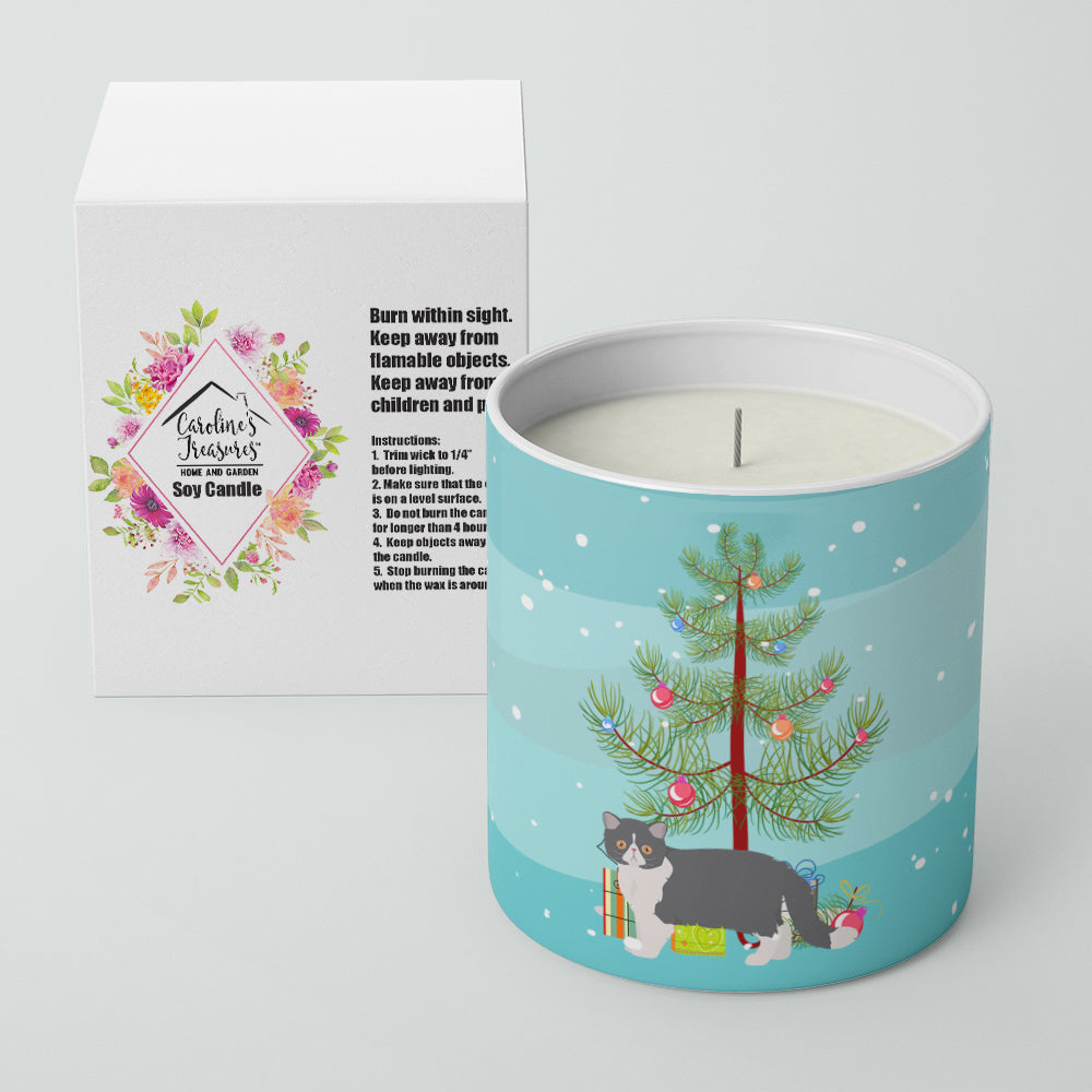 Exotic Shorthair Cat Christmas Decorative Soy Candle Nature Soy Wax Essential Oil Home Decor Ideal for Bedroom Kitchen Bath Office Gift, 10 oz