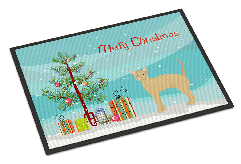German Rex Cat Christmas Doormat Indoor Outdoor 18H X 27W Front Door Mat Rugs for Entryway, Non Slip Washable