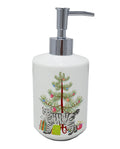 Highlander Lynx Cat Christmas Ceramic Soap Dispenser , Empty Refillable Hand Soap Pump Bottle for Bathroom Kitchen