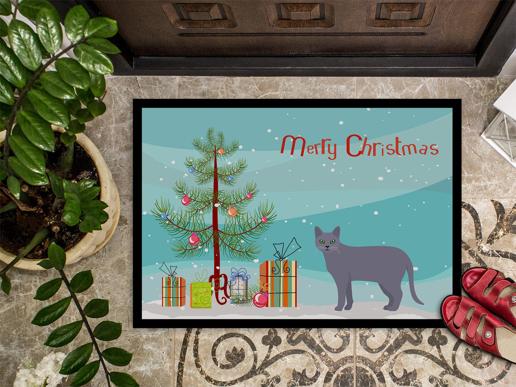 Korat Cat Christmas Doormat Indoor Outdoor 18H X 27W Front Door Mat Rugs for Entryway, Non Slip Washable