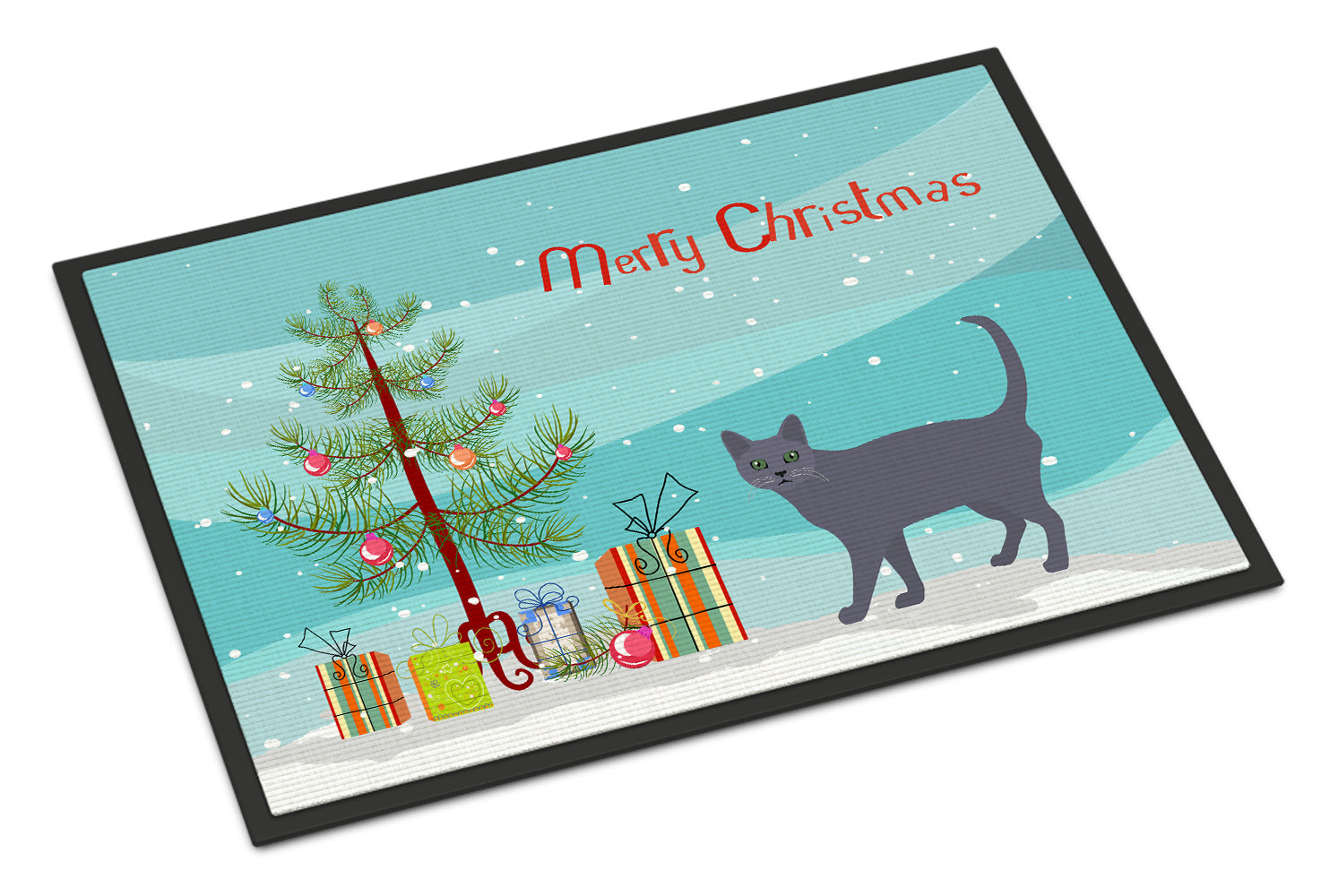 Korat Cat Christmas Doormat Indoor Outdoor 24H X 36W Front Door Mat Rugs for Entryway, Non Slip Washable Low Pile,