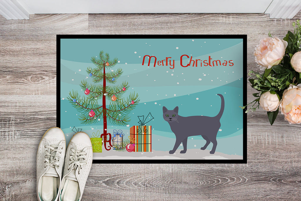 Korat Cat Christmas Doormat Indoor Outdoor 24H X 36W Front Door Mat Rugs for Entryway, Non Slip Washable Low Pile,