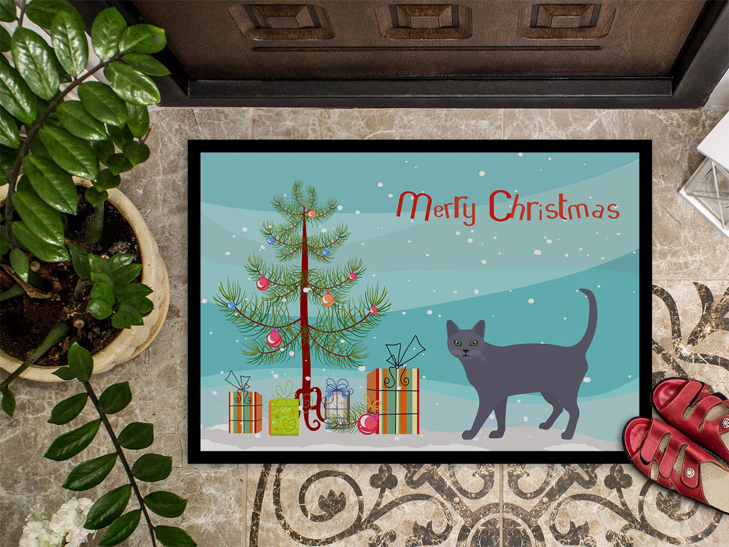 Korat Cat Christmas Doormat Indoor Outdoor 18H X 27W Front Door Mat Rugs for Entryway, Non Slip Washable