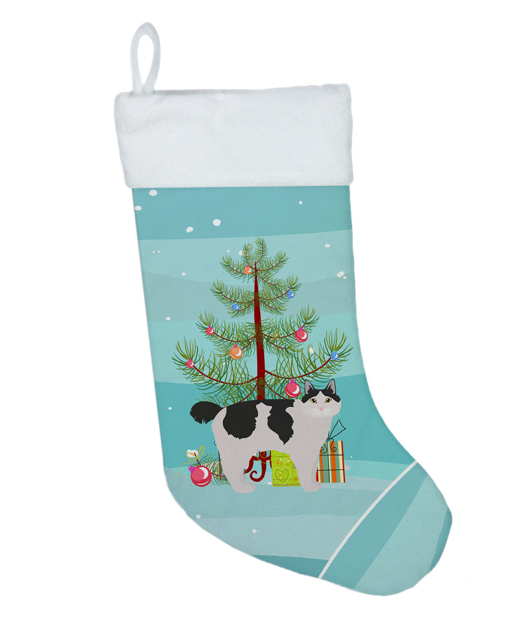 Kurilian Bobtail Cat Christmas Holiday Stocking Double-Sided Print, Polyester Suede,11x18, Made in USA