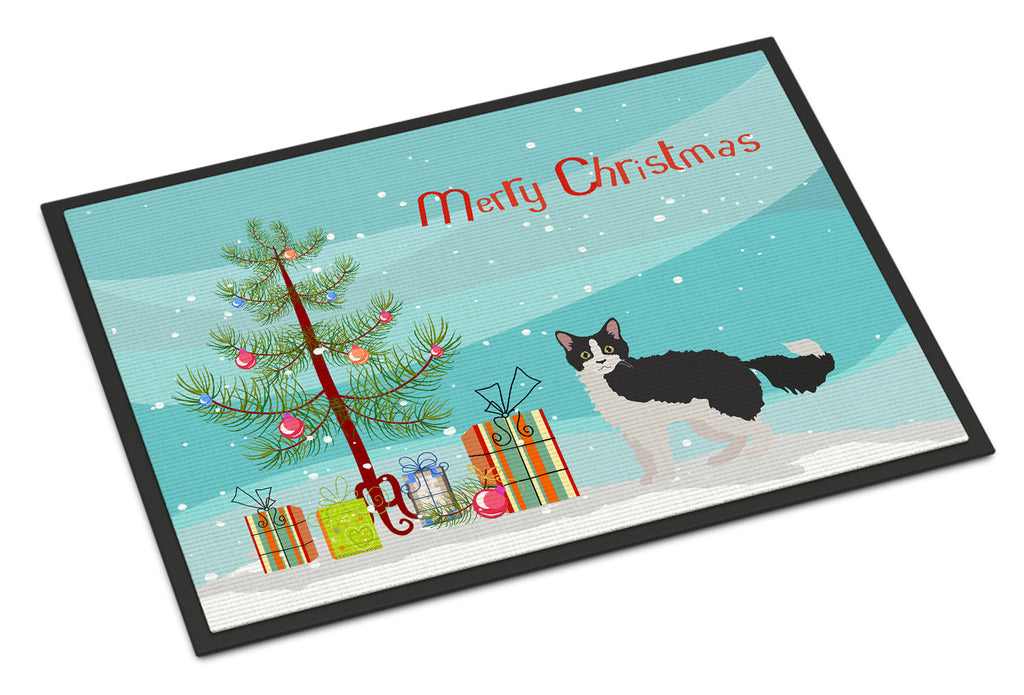 La Perm Cat Christmas Doormat Indoor Outdoor 18H X 27W Front Door Mat Rugs for Entryway, Non Slip Washable