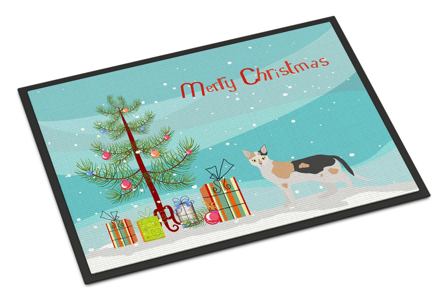 Malayan Cat Christmas Doormat Indoor Outdoor 24H X 36W Front Door Mat Rugs for Entryway, Non Slip Washable Low Pile,