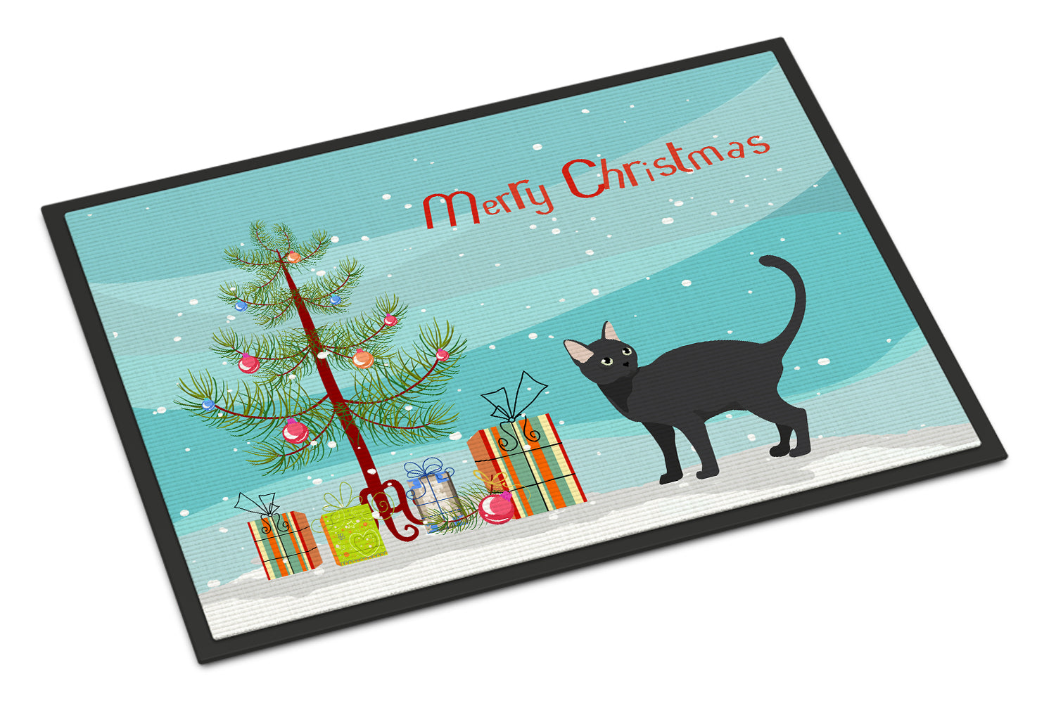 Malayan Cat Christmas Doormat Indoor Outdoor 18H X 27W Front Door Mat Rugs for Entryway, Non Slip Washable