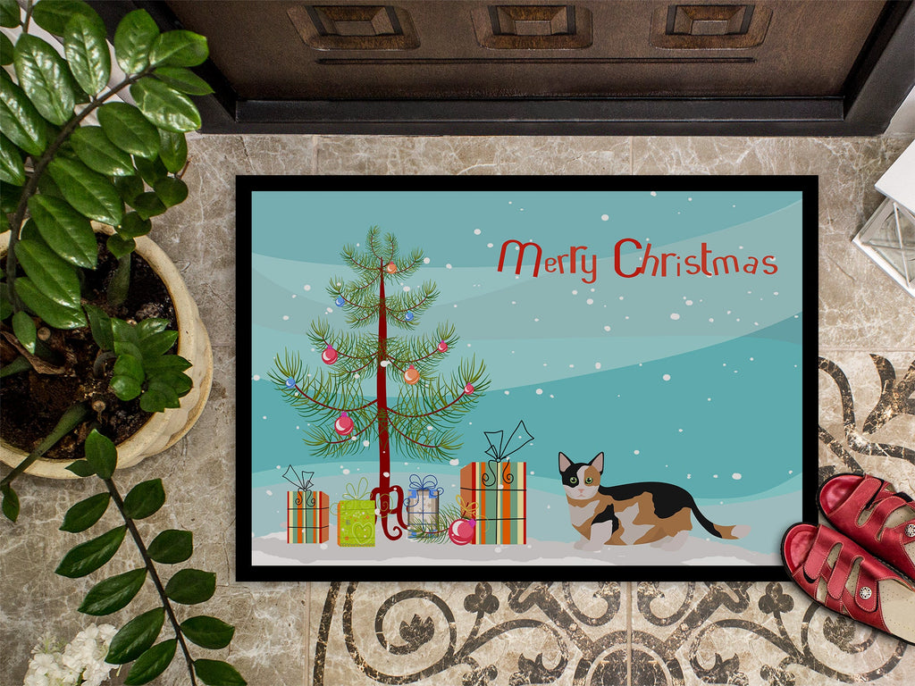 Munchkin Cat Christmas Doormat Indoor Outdoor 24H X 36W Front Door Mat Rugs for Entryway, Non Slip Washable Low Pile,
