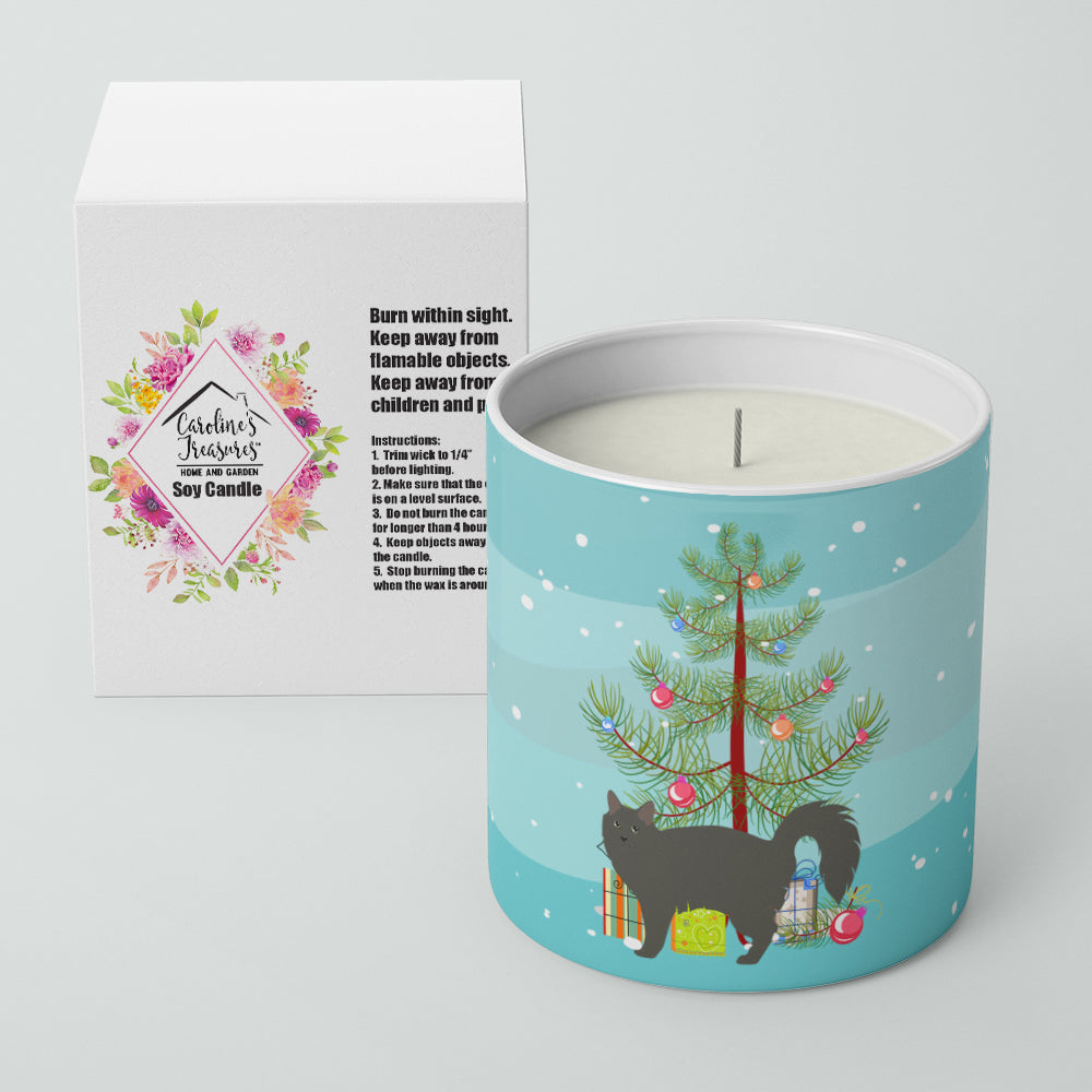Nebelung Cat Christmas Decorative Soy Candle Nature Soy Wax Essential Oil Home Decor Ideal for Bedroom Kitchen Bath Office Gift, 10 oz