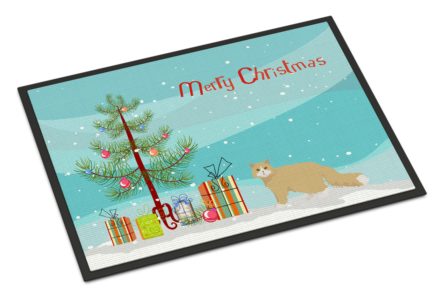 Oregon Rex Cat Christmas Doormat Indoor Outdoor 24H X 36W Front Door Mat Rugs for Entryway, Non Slip Washable Low Pile,