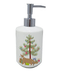 Oriental Longhair Cat Christmas Ceramic Soap Dispenser , Empty Refillable Hand Soap Pump Bottle for Bathroom Kitchen
