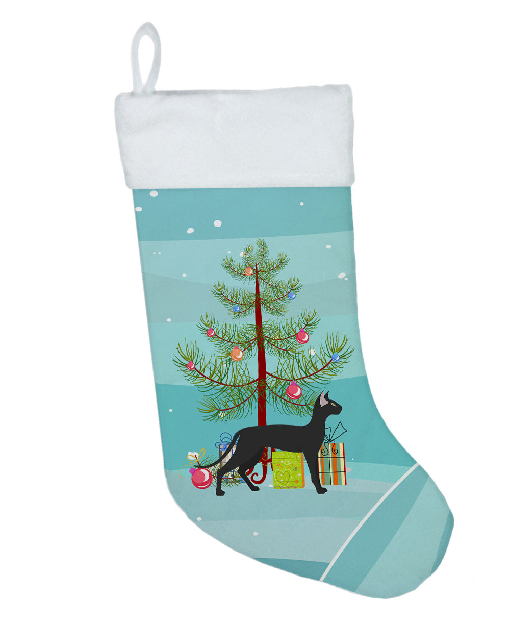 Oriental Shorthair Cat Christmas Holiday Stocking Double-Sided Print, Polyester Suede,11x18, Made in USA