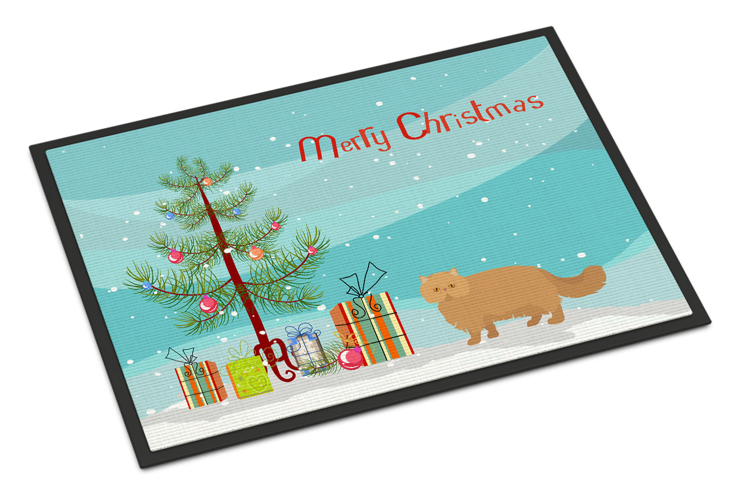 Persian Modern Cat Christmas Doormat Indoor Outdoor 18H X 27W Front Door Mat Rugs for Entryway, Non Slip Washable