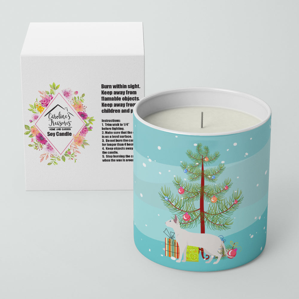 Peterbald Cat  Christmas Decorative Soy Candle Nature Soy Wax Essential Oil Home Decor Ideal for Bedroom Kitchen Bath Office Gift, 10 oz