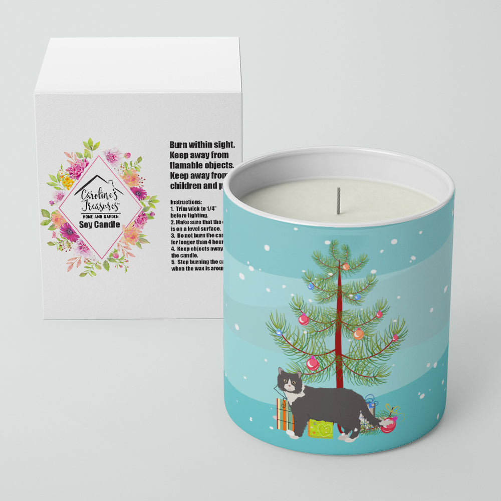 Poodle Cat Cat Christmas Decorative Soy Candle Nature Soy Wax Essential Oil Home Decor Ideal for Bedroom Kitchen Bath Office Gift, 10 oz