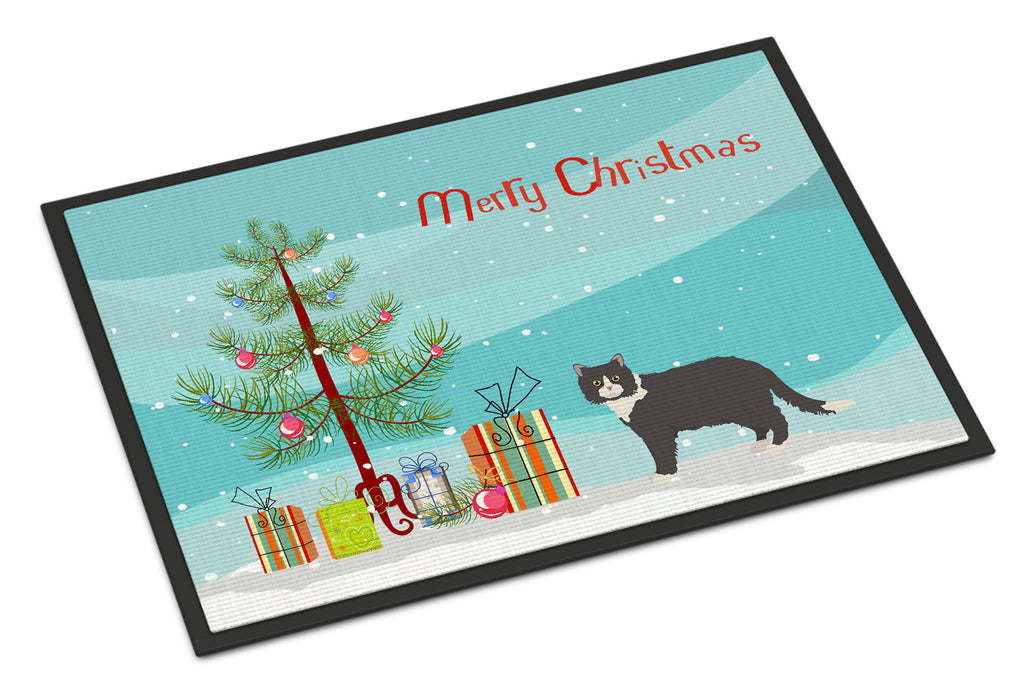 Poodle Cat Cat Christmas Doormat Indoor Outdoor 24H X 36W Front Door Mat Rugs for Entryway, Non Slip Washable Low Pile,