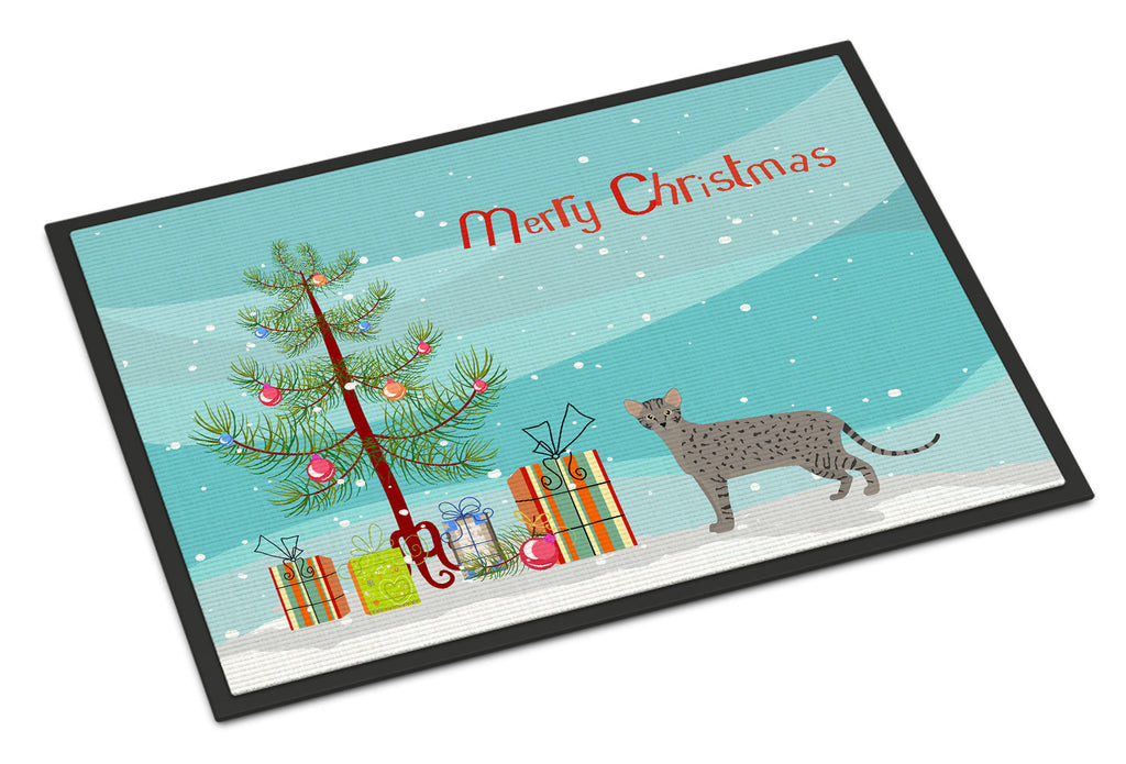 Safari Cat Christmas Doormat Indoor Outdoor 24H X 36W Front Door Mat Rugs for Entryway, Non Slip Washable Low Pile,
